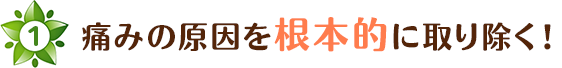 痛みの原因を根本的に取り除く！