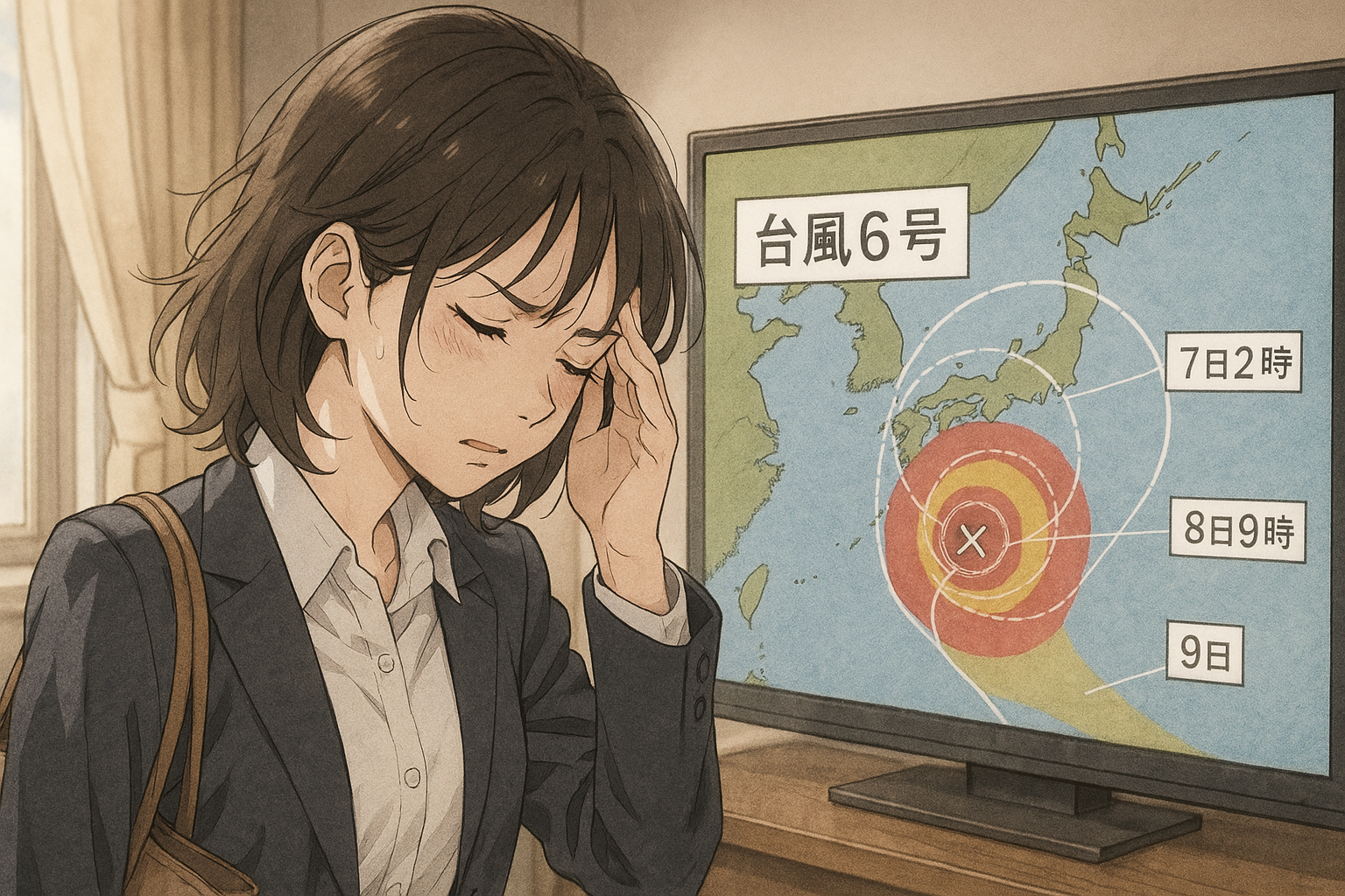 天気予報を見て頭痛を発症してしまう女性