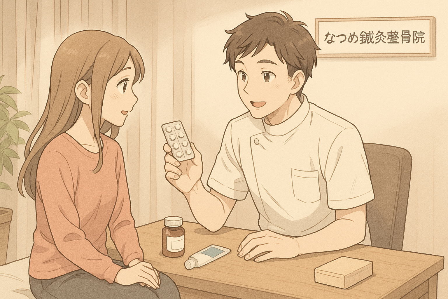 普段使ってる医薬品の説明を受ける患者さん